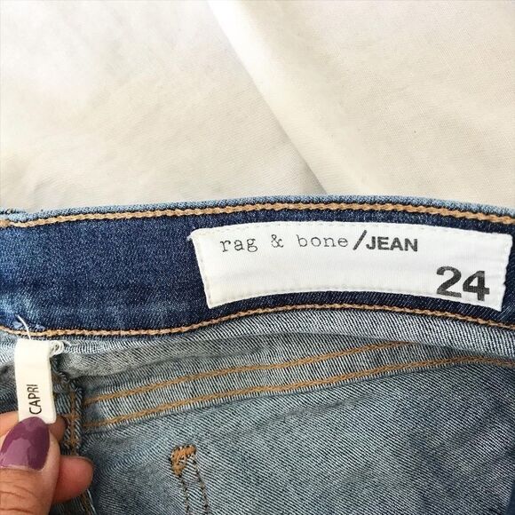 Rag & Bone whiskered Capri  Skinny Jeans  Size 24 - Picture 10 of 13